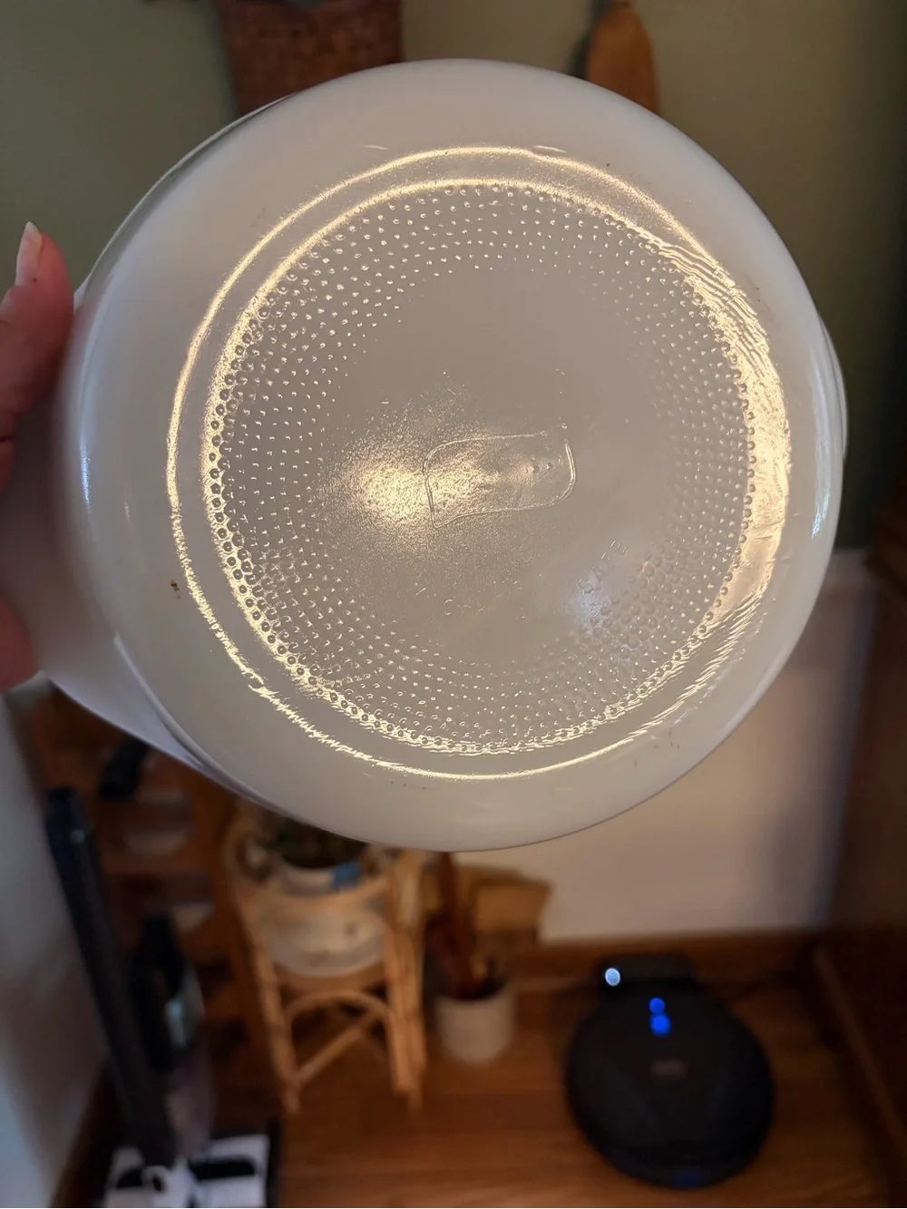 White Glass Strawberry Floral Casserole Dish